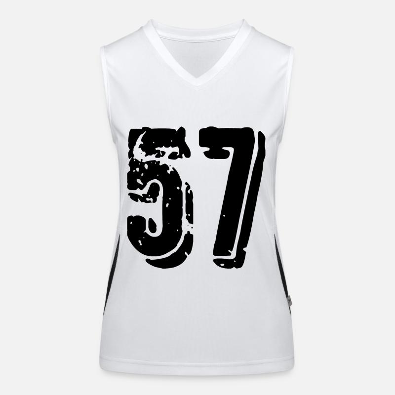 57 number jersey Women's Functional Contrast Tank Top