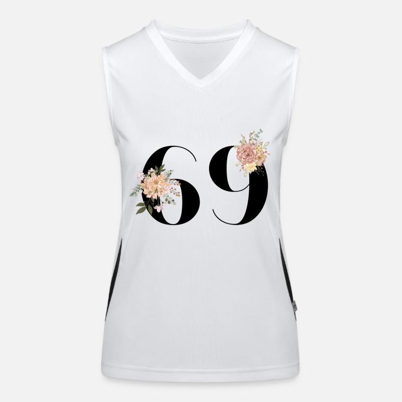 69e anniversaire fleuris (Cadeau de 69 ans) Débardeur respirant contrasté Femme