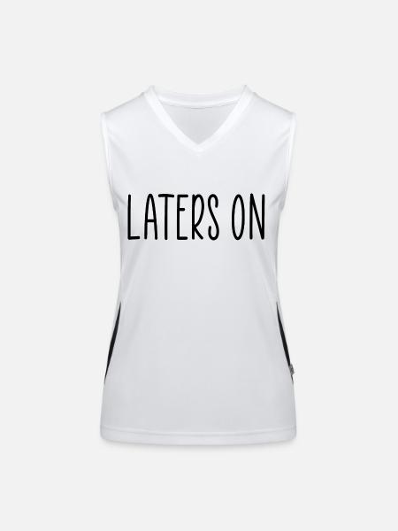Later on the men jay funny quote - Women's Functional Contrast Tank Top - white/black - Front