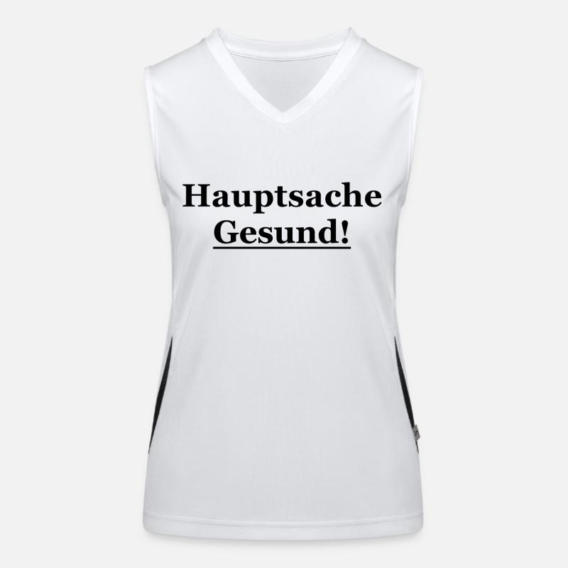 the main thing is healthy black Women's Functional Contrast Tank Top