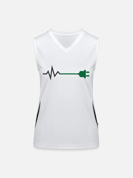 Electric shock - Women's Functional Contrast Tank Top - white/black - Front