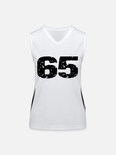 65 Maillot numéro - Débardeur respirant contrasté Femme - blanc/noir - Devant