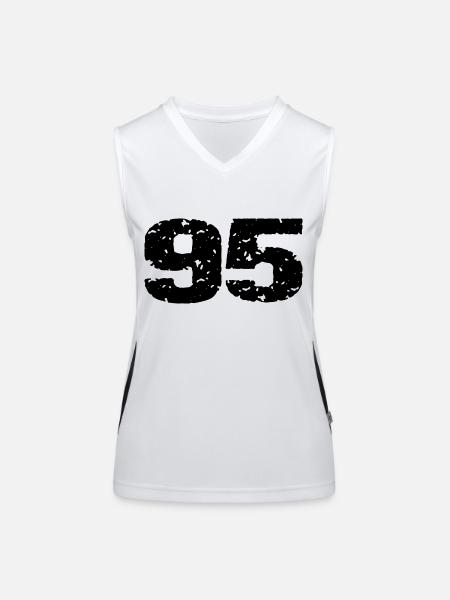 95 Number Leotard - Women's Functional Contrast Tank Top - white/black - Front