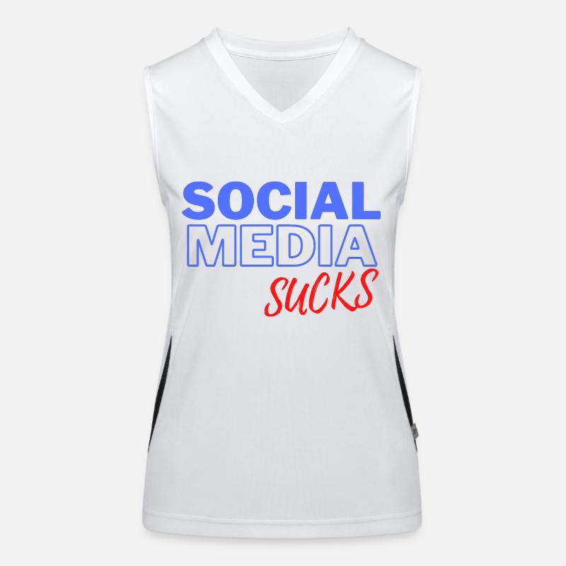 Social Media Sucks - Women's Functional Contrast Tank Top - white/black