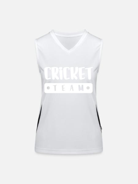 Équipe de cricket - Débardeur respirant contrasté Femme - blanc/noir - Devant