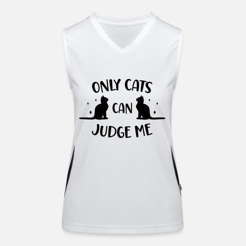 Seuls les chats peuvent me juger version noire Débardeur respirant contrasté Femme