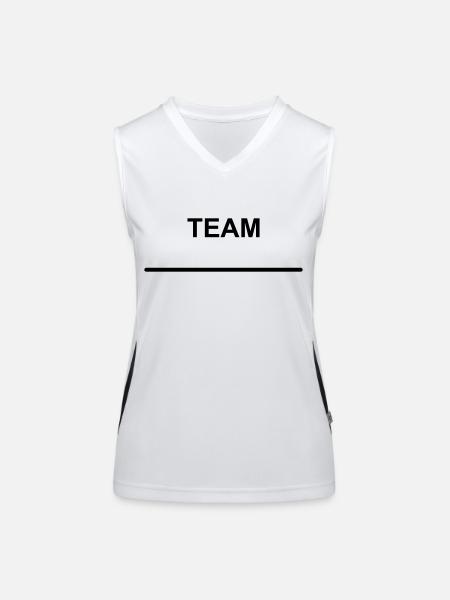 Team with Name Template - Women's Functional Contrast Tank Top - white/black - Front