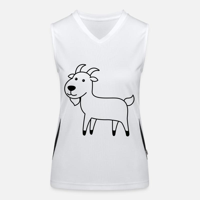 Mountain Goat Comic Animal Women's Functional Contrast Tank Top