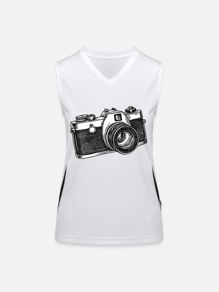 Camera, Vintage Camera, Old Camera, Old - Women's Functional Contrast Tank Top - white/black - Front