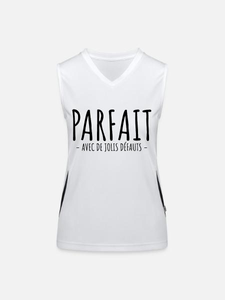 Parfait Avec De Jolis Défauts - Débardeur respirant contrasté Femme - blanc/noir - Devant