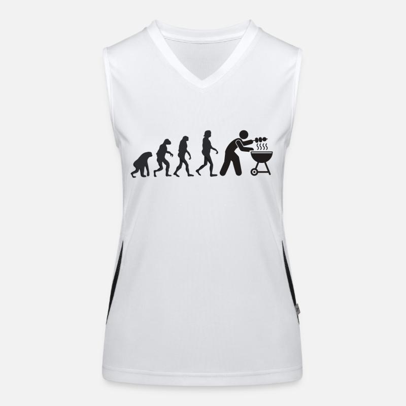 Grillen - Menschliche Evolution Funktionelles Kontrast-Tank Top für Frauen