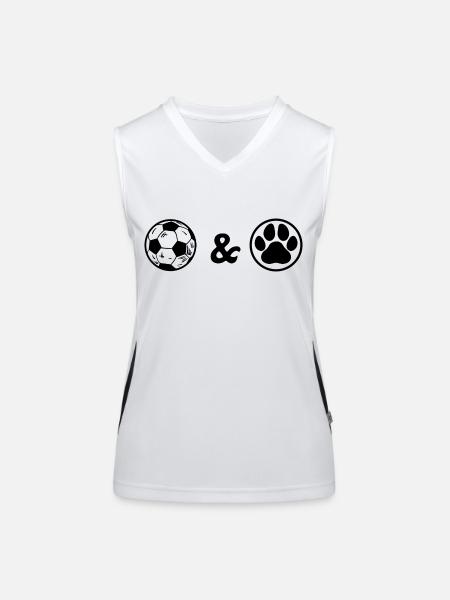 Fußball Soccer - Funktionelles Kontrast-Tank Top für Frauen - Weiß/Schwarz - Vorne