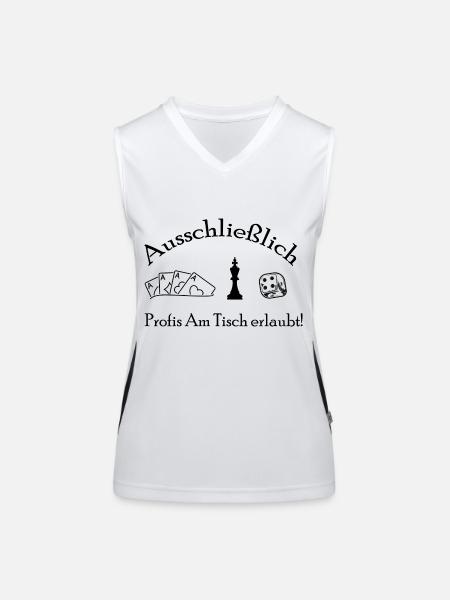 boardgame chess backgammon game night - Funktionelles Kontrast-Tank Top für Frauen - Weiß/Schwarz - Vorne
