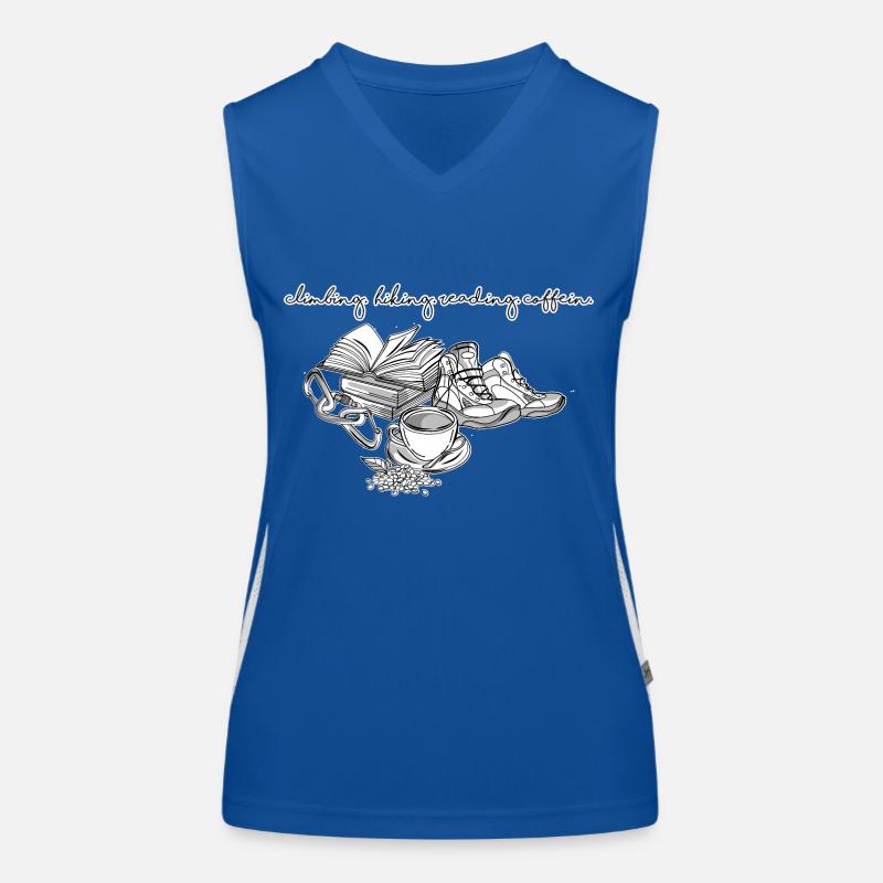 Hiking - Climbing - Reading - Caffeine Women's Functional Contrast Tank Top