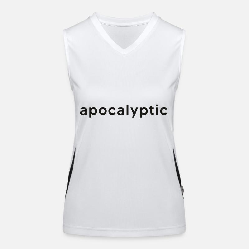 Apocalyptic Typography design Women's Functional Contrast Tank Top
