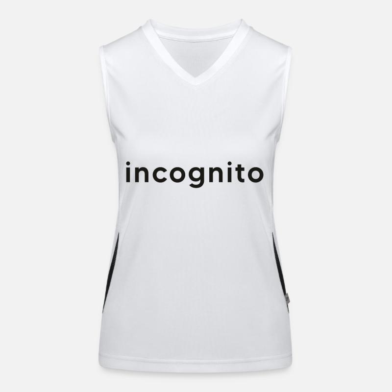 Design en un mot | incognito Conception typographique Débardeur respirant contrasté Femme