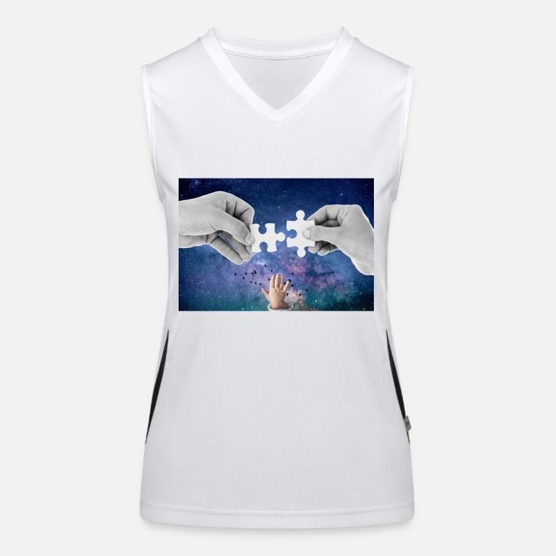 Puzzle. Débardeur respirant contrasté Femme