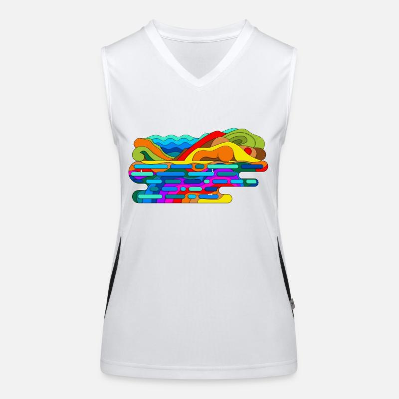 Psychedelische Berge Funktionelles Kontrast-Tank Top für Frauen