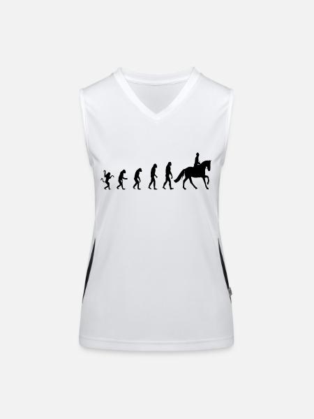 Cadeau Rider Riding Evolution - Débardeur respirant contrasté Femme - blanc/noir - Devant