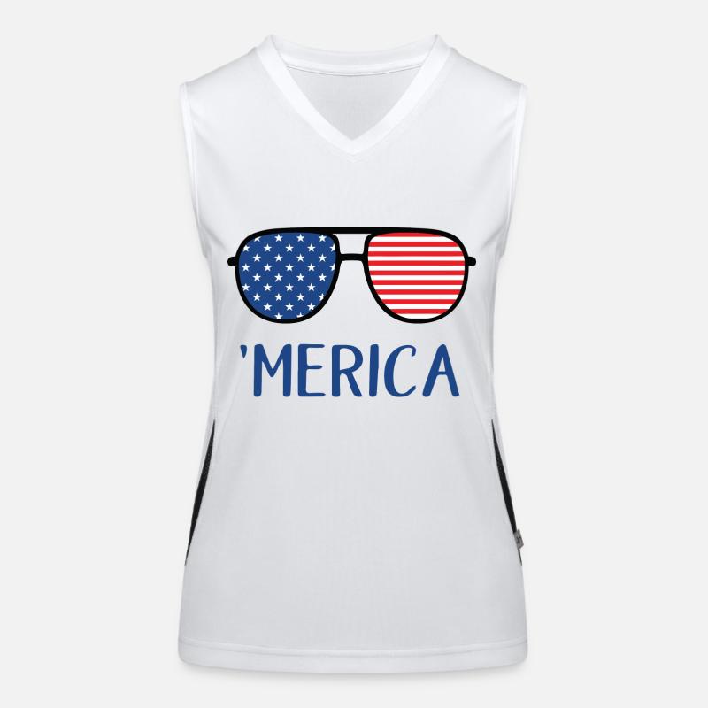 4. Juli Amerika Funktionelles Kontrast-Tank Top für Frauen