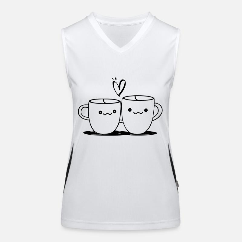 Love - Women's Functional Contrast Tank Top - white/black