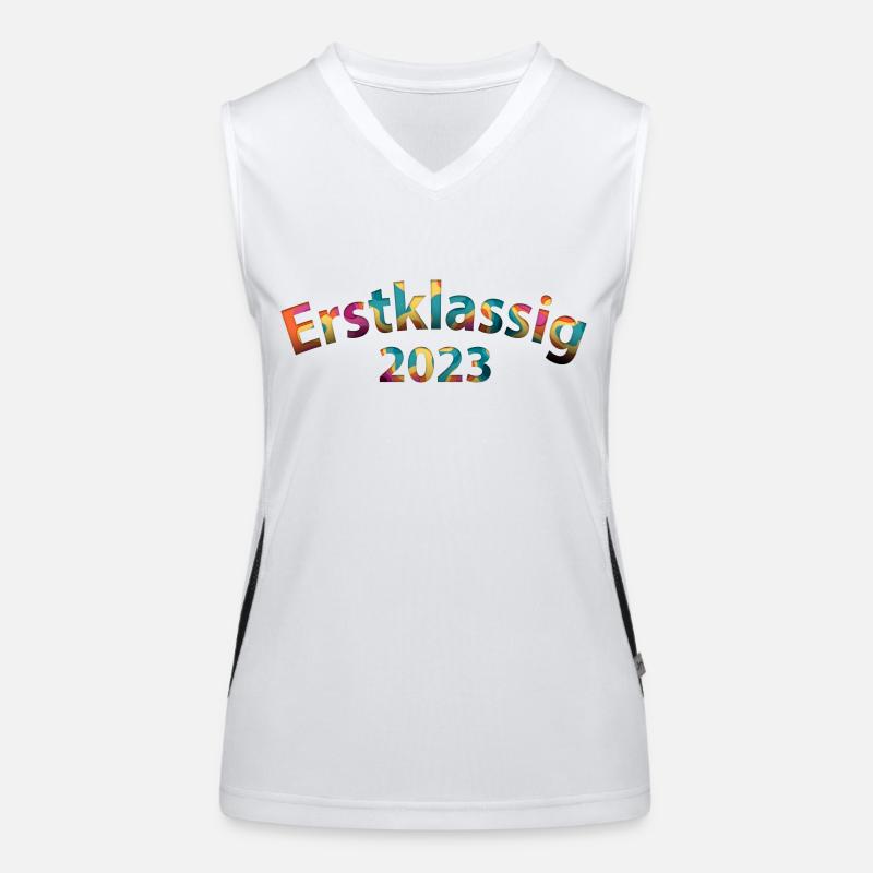 Erstklassig 2023 Schulkind Mädchen Junge Funktionelles Kontrast-Tank Top für Frauen