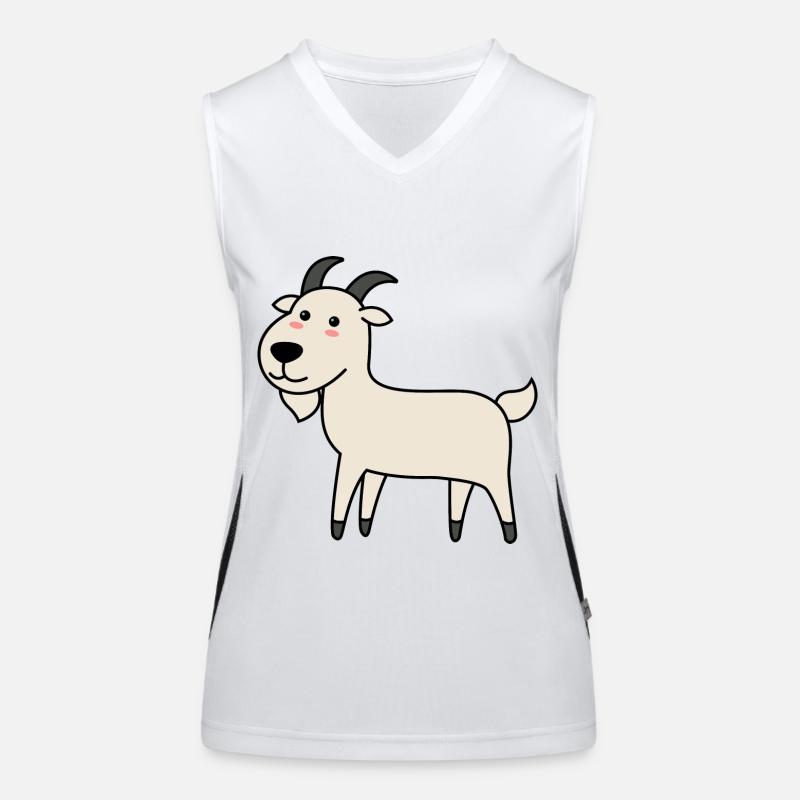 Mountain Goat Comic Animal Women's Functional Contrast Tank Top