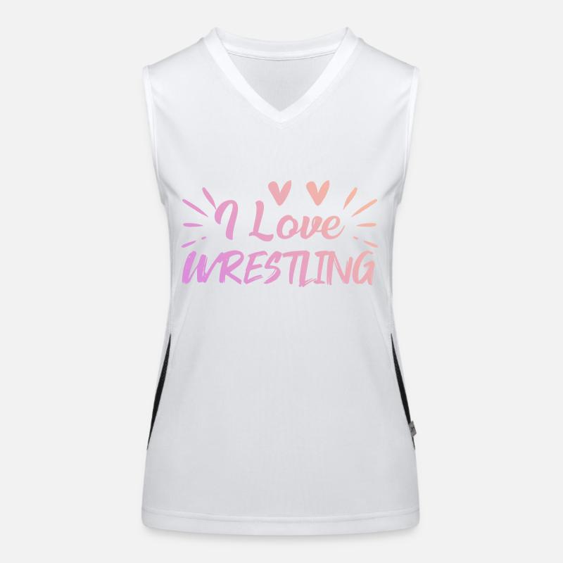 Ich liebe Wrestling Funktionelles Kontrast-Tank Top für Frauen