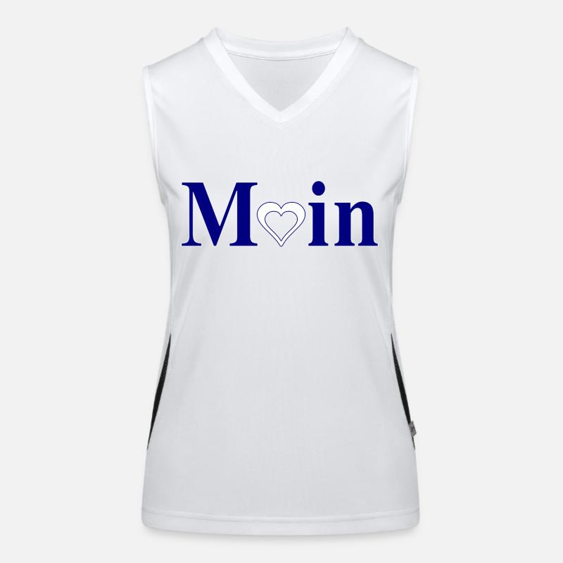 Moin mit weißem Herzchen Funktionelles Kontrast-Tank Top für Frauen