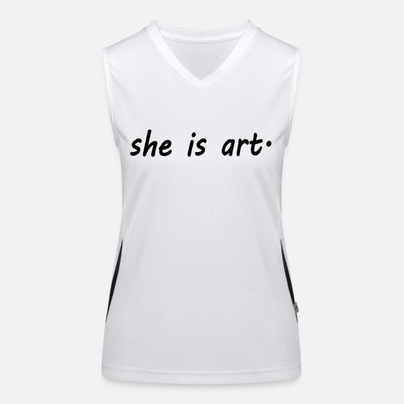 She is art Funktionelles Kontrast-Tank Top für Frauen