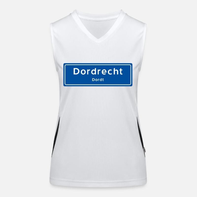 Panneau de nom de lieu de Dordrecht Débardeur respirant contrasté Femme