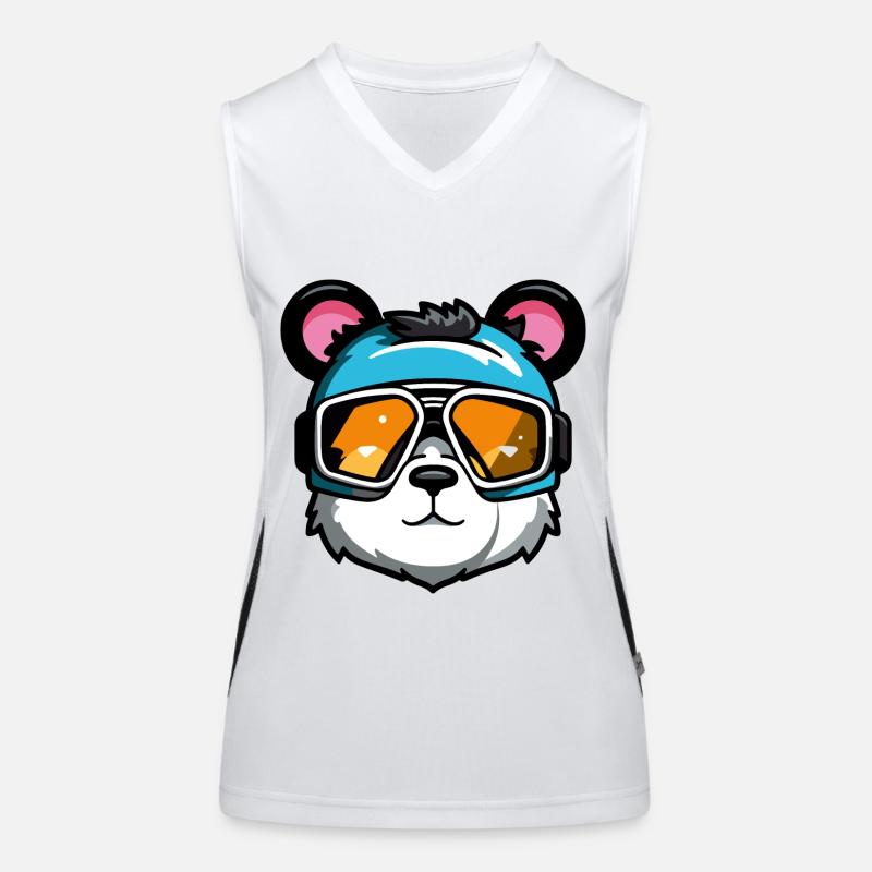 Ski Bär Snowboarder Comic Funktionelles Kontrast-Tank Top für Frauen