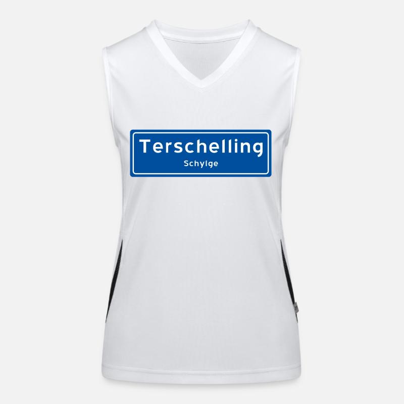 Terschelling place name sign Women's Functional Contrast Tank Top