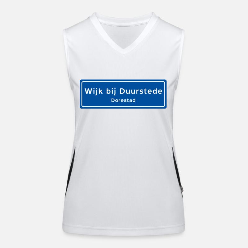 Wijk bij Duurstede Ortsschild Funktionelles Kontrast-Tank Top für Frauen