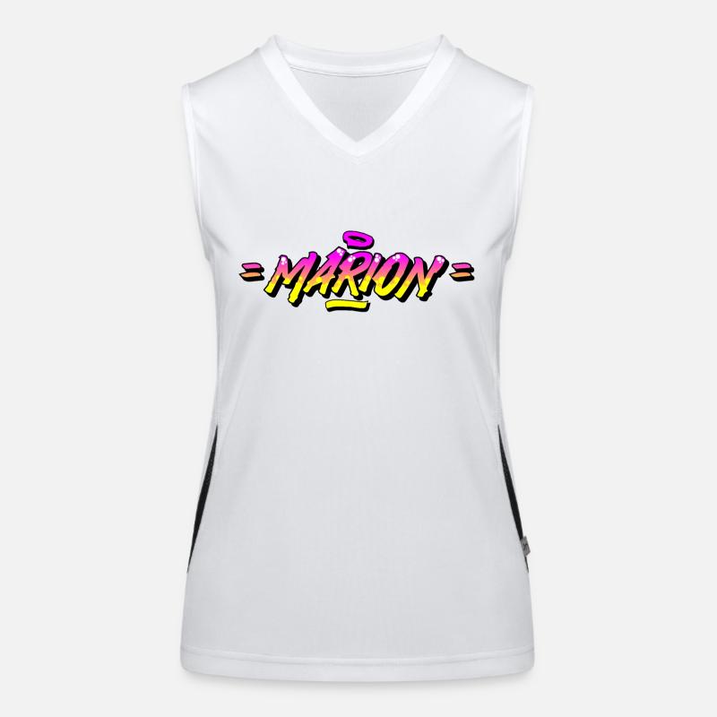 Graffiti Vorname Marion Funktionelles Kontrast-Tank Top für Frauen