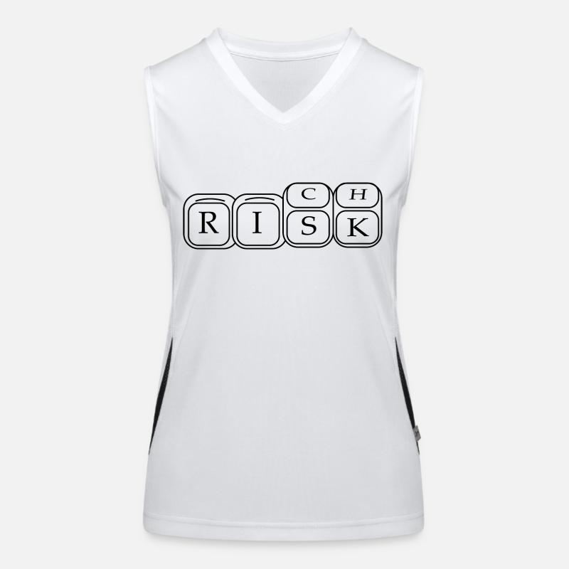Würfelreich und Risiko Funktionelles Kontrast-Tank Top für Frauen