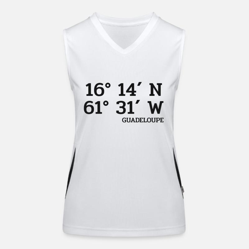 Guadeloupe Coordinates - Coordinates - Caribbean Women's Functional Contrast Tank Top