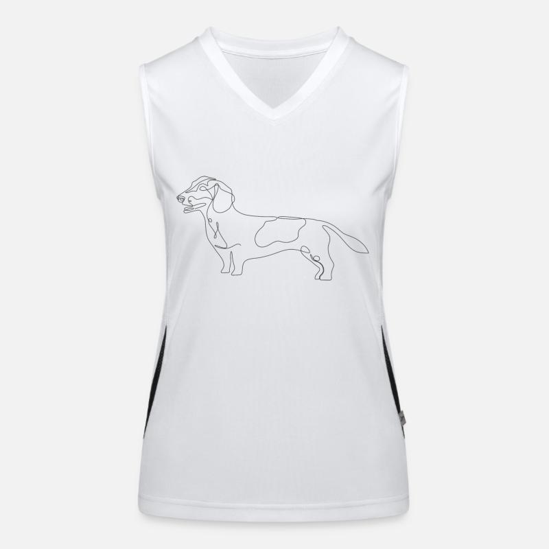 Dackel Moritz Funktionelles Kontrast-Tank Top für Frauen