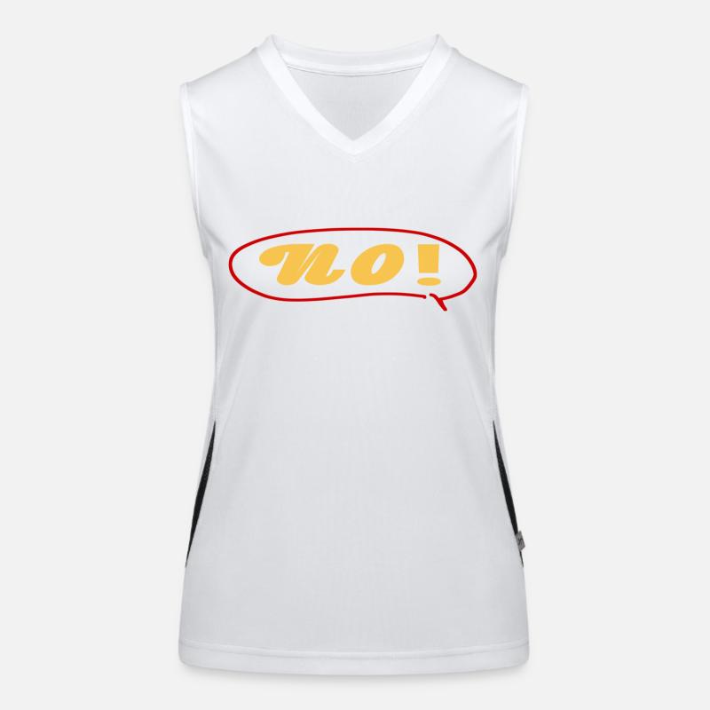 No mit Sprechblase Funktionelles Kontrast-Tank Top für Frauen