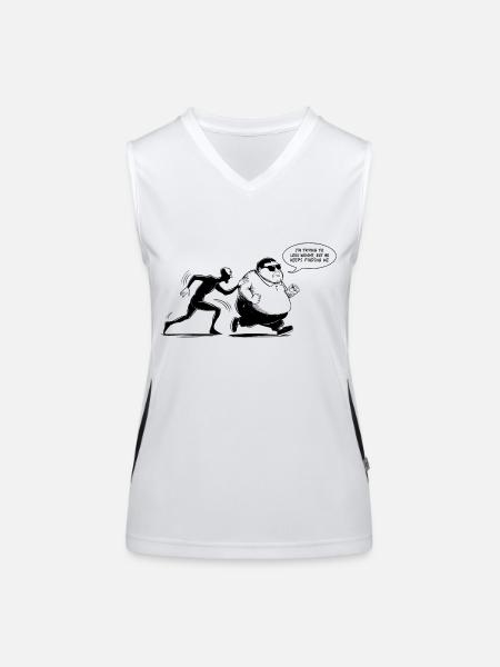 Abnehmen - Funktionelles Kontrast-Tank Top für Frauen - Weiß/Schwarz - Vorne