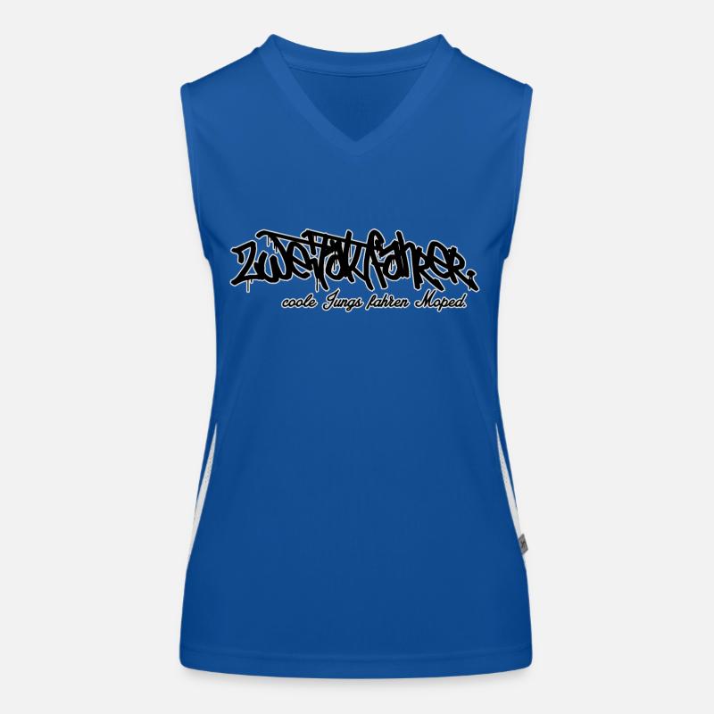 Zweitaktfahrer // Schriftzug Funktionelles Kontrast-Tank Top für Frauen