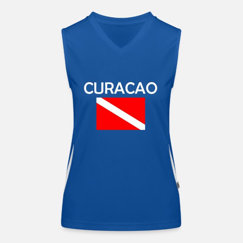Drapeau de plongée Curaçao - Plongée sous-marine - Plongée sous-marine - Tauchen Débardeur respirant contrasté Femme