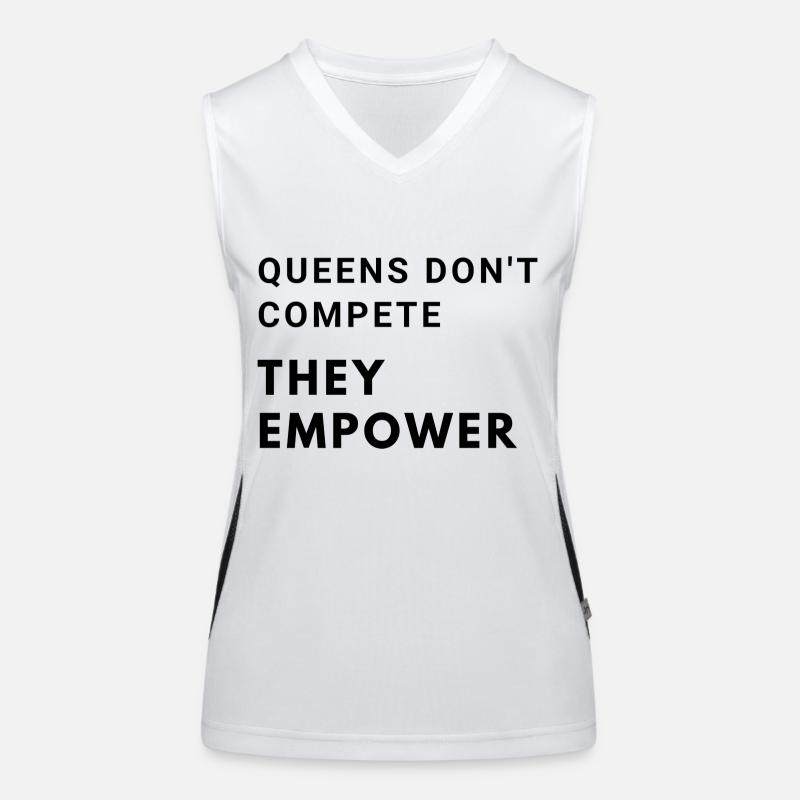 Queens don't compete, they empower - Women's Functional Contrast Tank Top - white/black