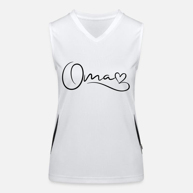 Oma Schrift mit Herz Funktionelles Kontrast-Tank Top für Frauen