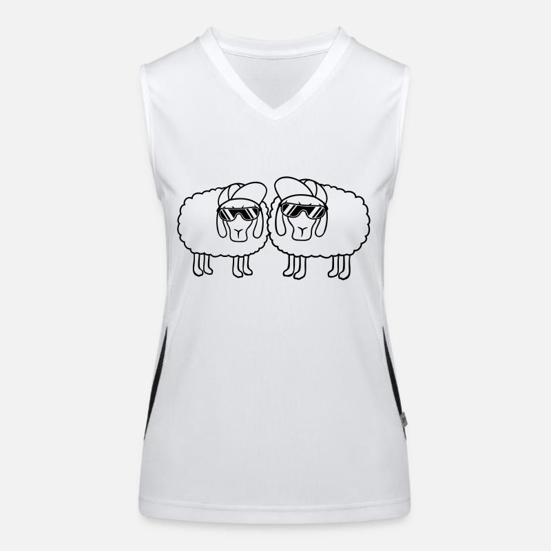2 Schafe Sonnenbrille Party Schäfchen Team Freunde Funktionelles Kontrast-Tank Top für Frauen