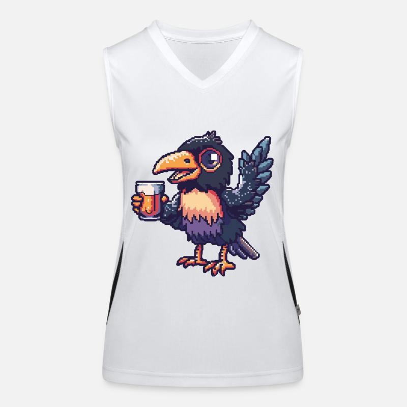 Bière Raven Crow Pixel Débardeur respirant contrasté Femme