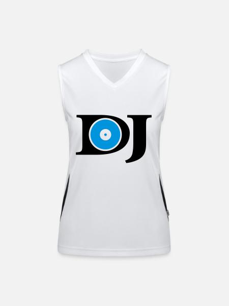 dj gear - Women's Functional Contrast Tank Top - white/black - Front