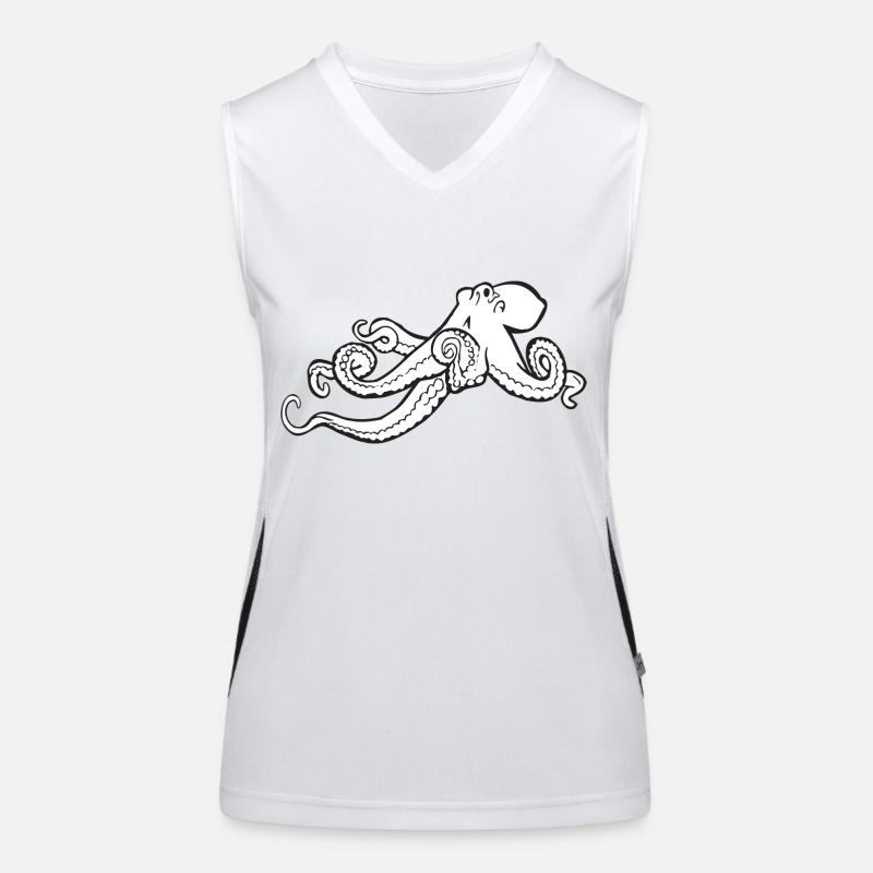 squid giant octopus octopus octopus squid sepia fish Women's Functional Contrast Tank Top