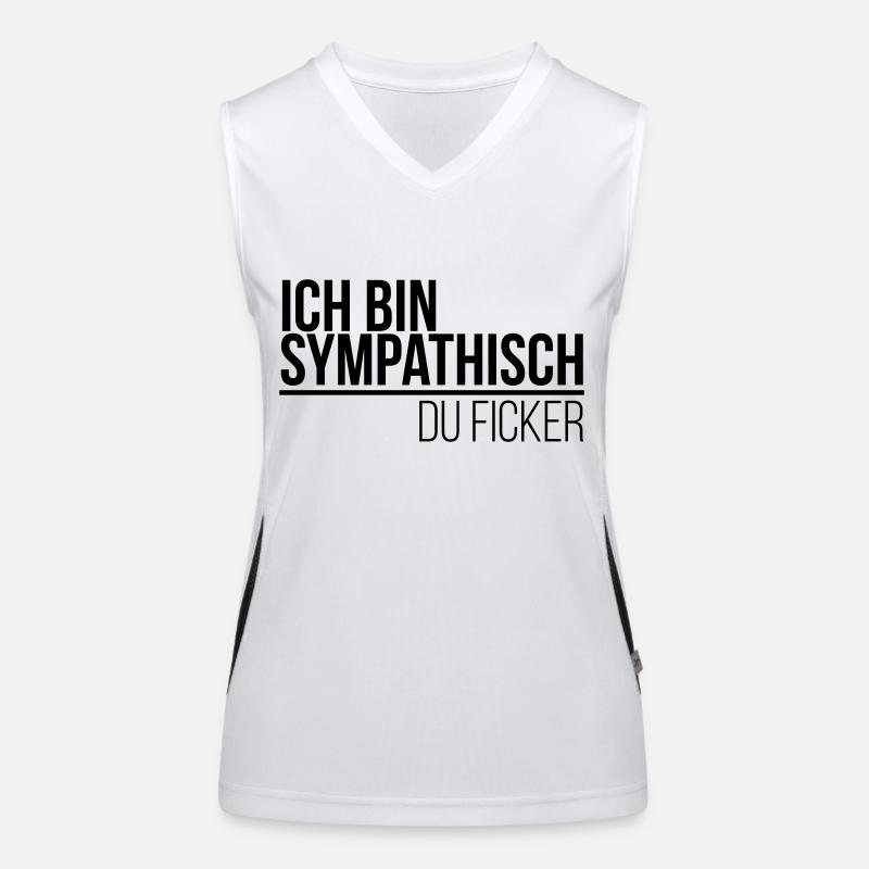 ich bin sympathisch du Ficker Funktionelles Kontrast-Tank Top für Frauen