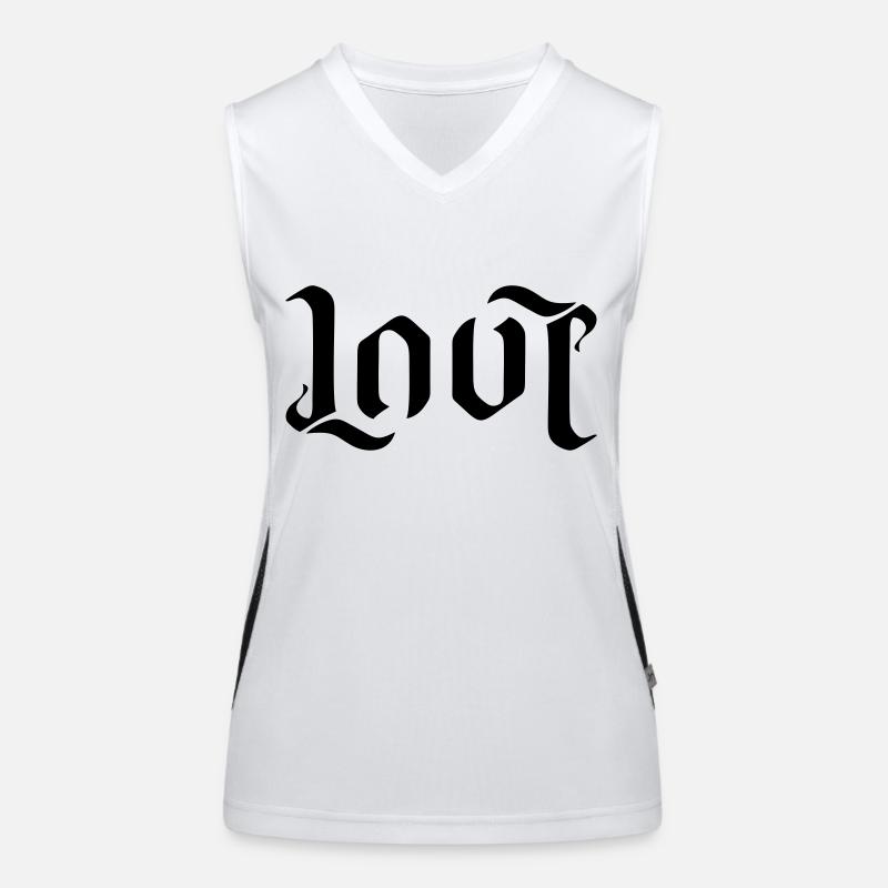 LOVE AMBIGRAM FONT Women's Functional Contrast Tank Top